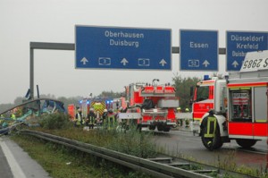 Autobahnunfall. Foto: Polizei Mettmann.