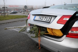 Ob im Kofferraum oder auf dem Dach: Der Tannenbaum muss ordentlich gesichert sein. Foto: TÜV Süd.