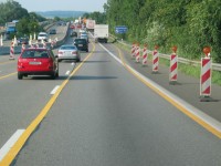 Anstrengendes Fahren in der Autobahnbaustelle, Foto: Dekra.