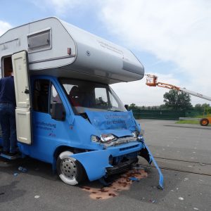 Wohnmobile im Straßenverkehr - Crashtest der Unfallforschung der Versicherer (UDV) bei CTS in Münster. Foto: Petra Grünendahl,